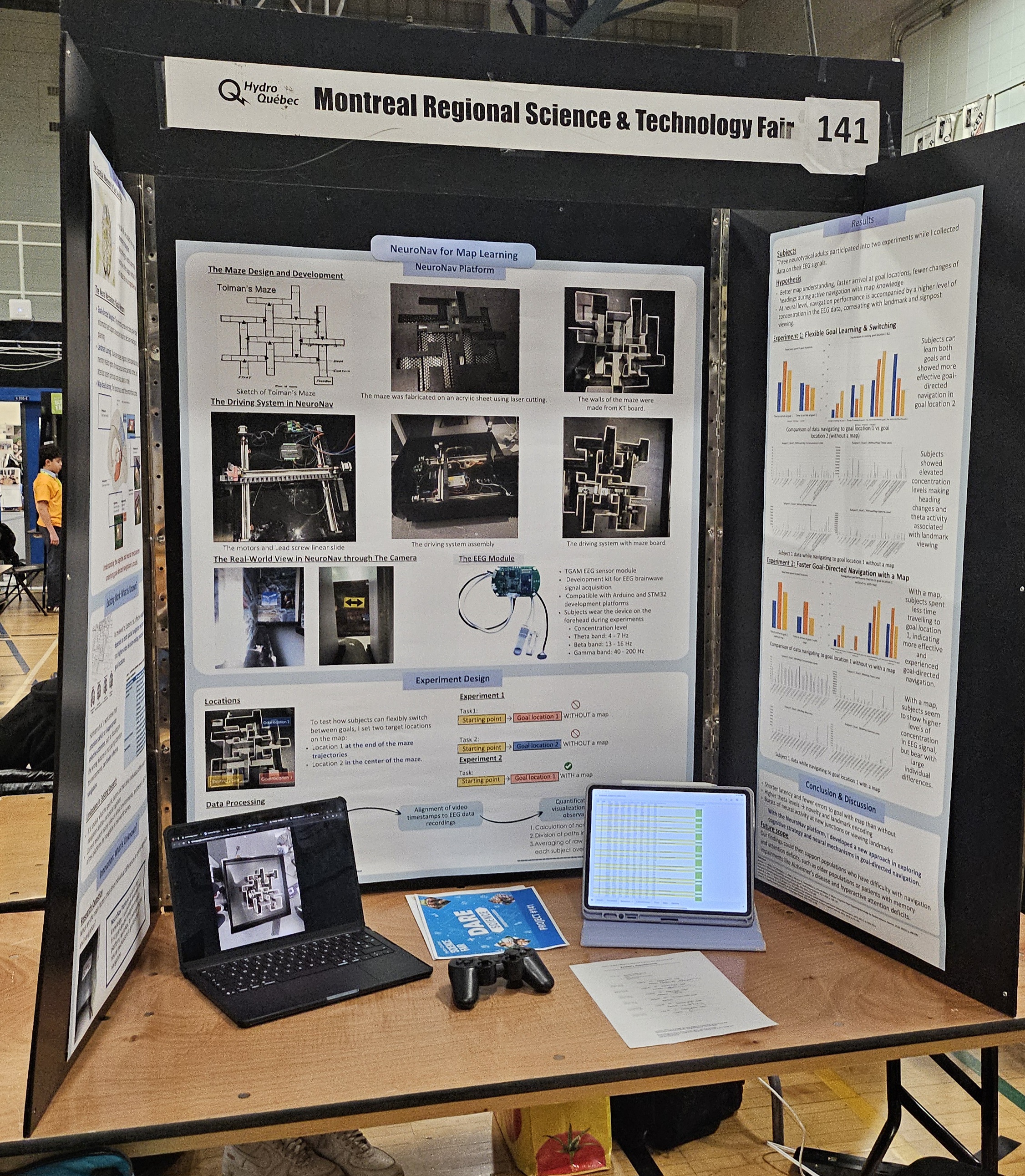 NeuroNav project board at Montreal Regional Science Fair